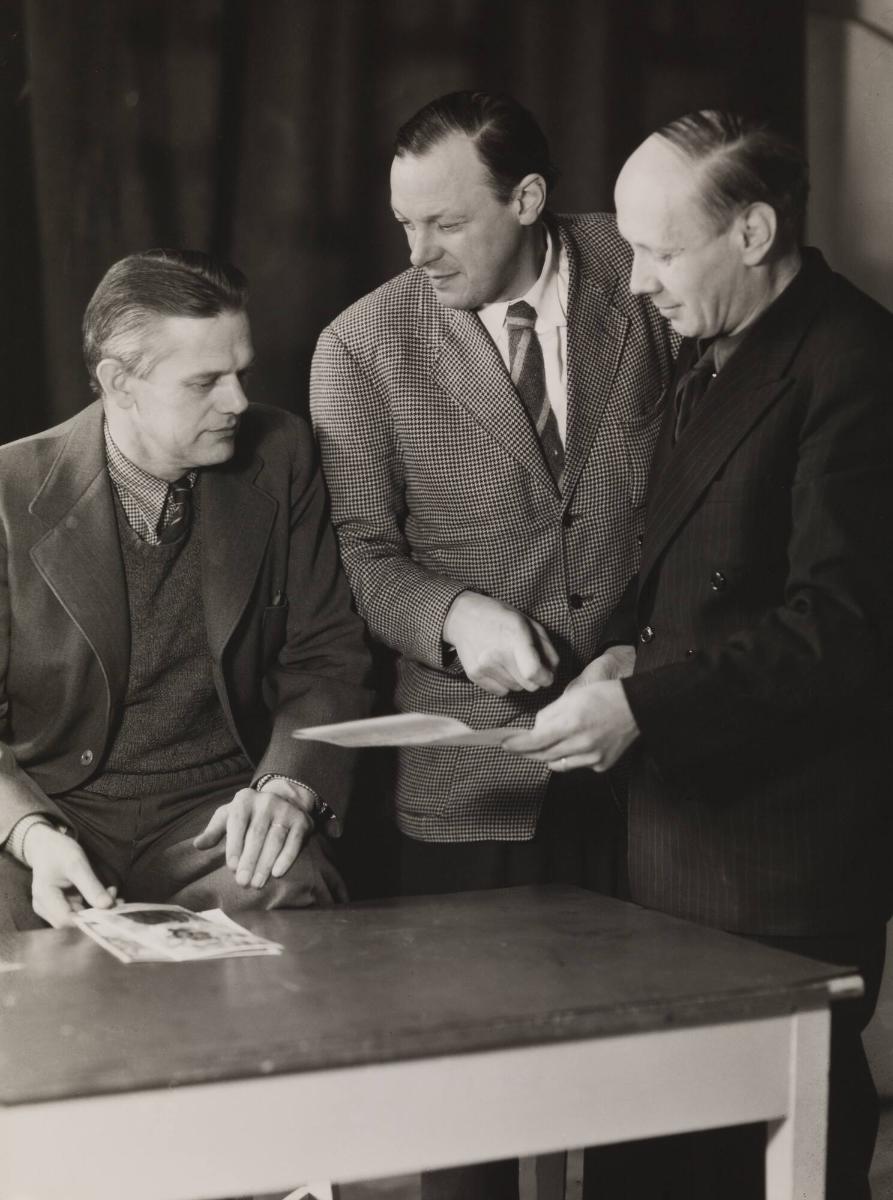 Typografen Ruben Blomqvist och konstnärerna Sven X:et Erixon och Albin Amelin