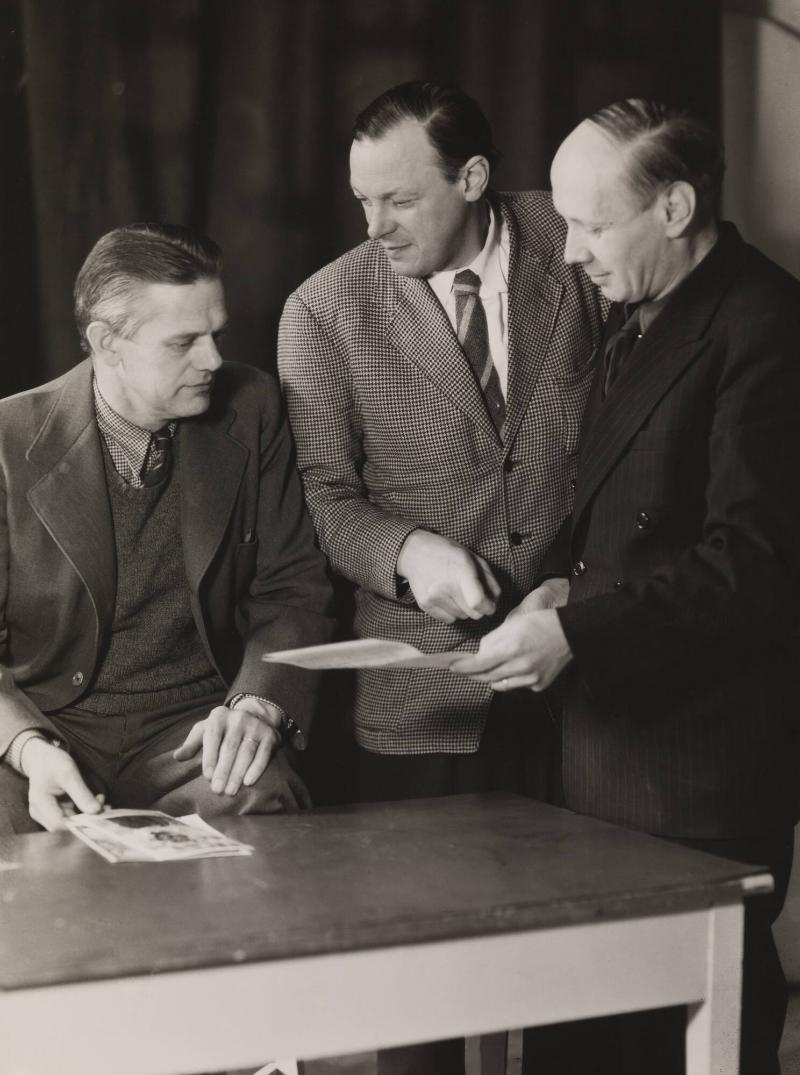 Typografen Ruben Blomqvist och konstnärerna Sven X:et Erixon och Albin Amelin