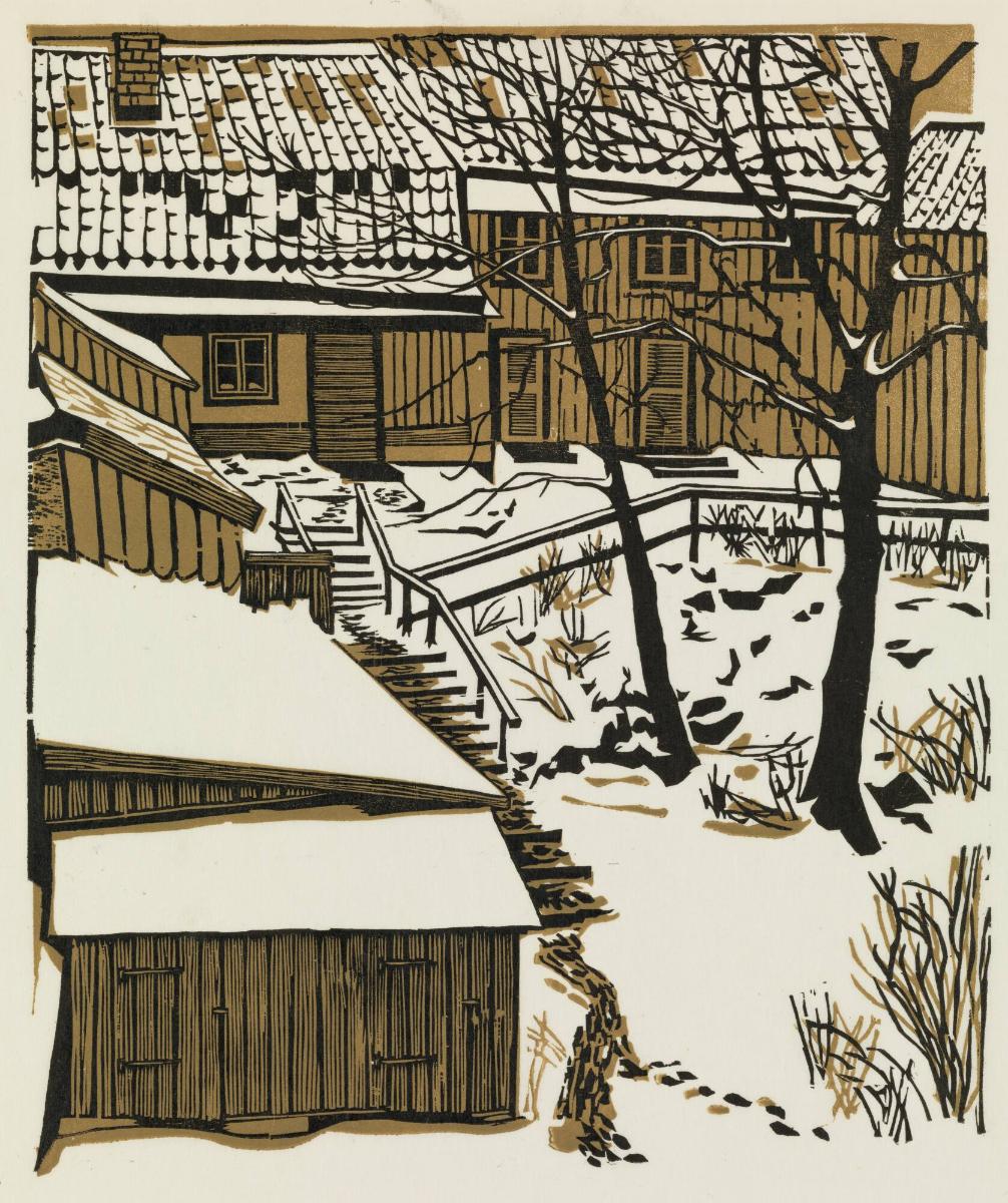 Snö på gården. (FiB 183)