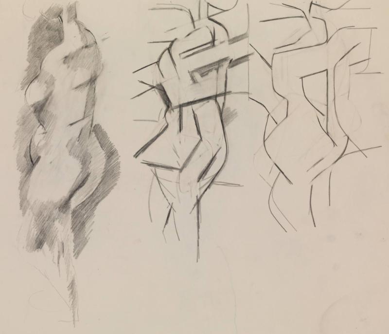 Modellstudier. c