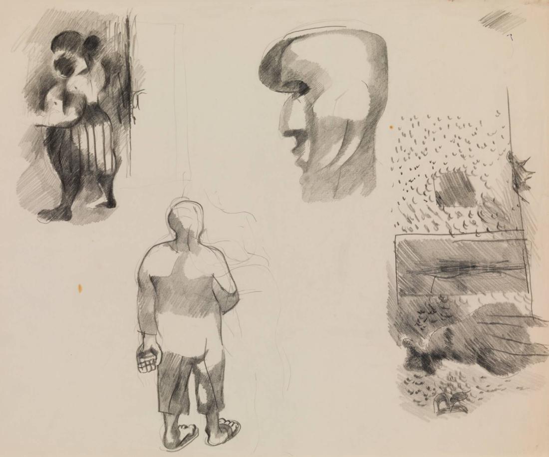 Figurer samt port mot gata. ca 1949-50