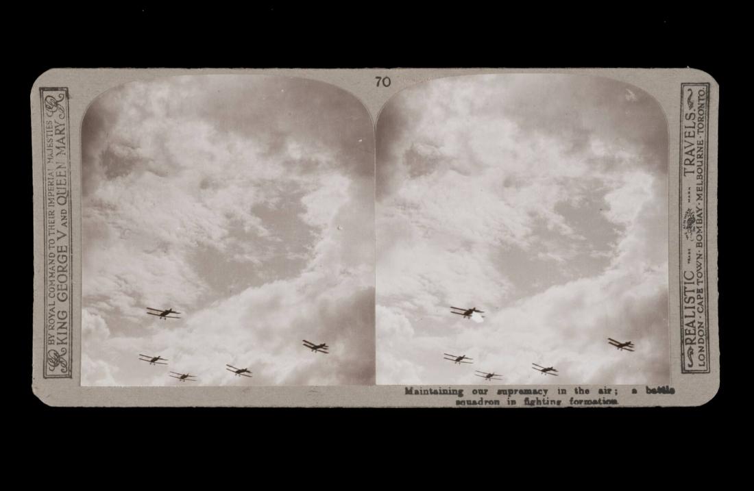 Maintaining our supremacy in the air; a battle squadron in fighting formation. From the box The Great War
