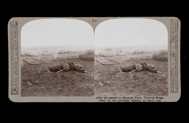 After the assault on Mouquet Farms, Thiepval Ridge, taken by our matchless infantry at heavy cost. From the box The Great War