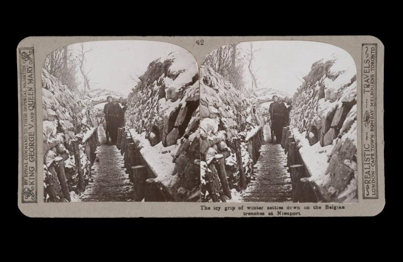 The icy grip of winter settles down on the Belgians trenches at Nieuport. From the box The Great War
