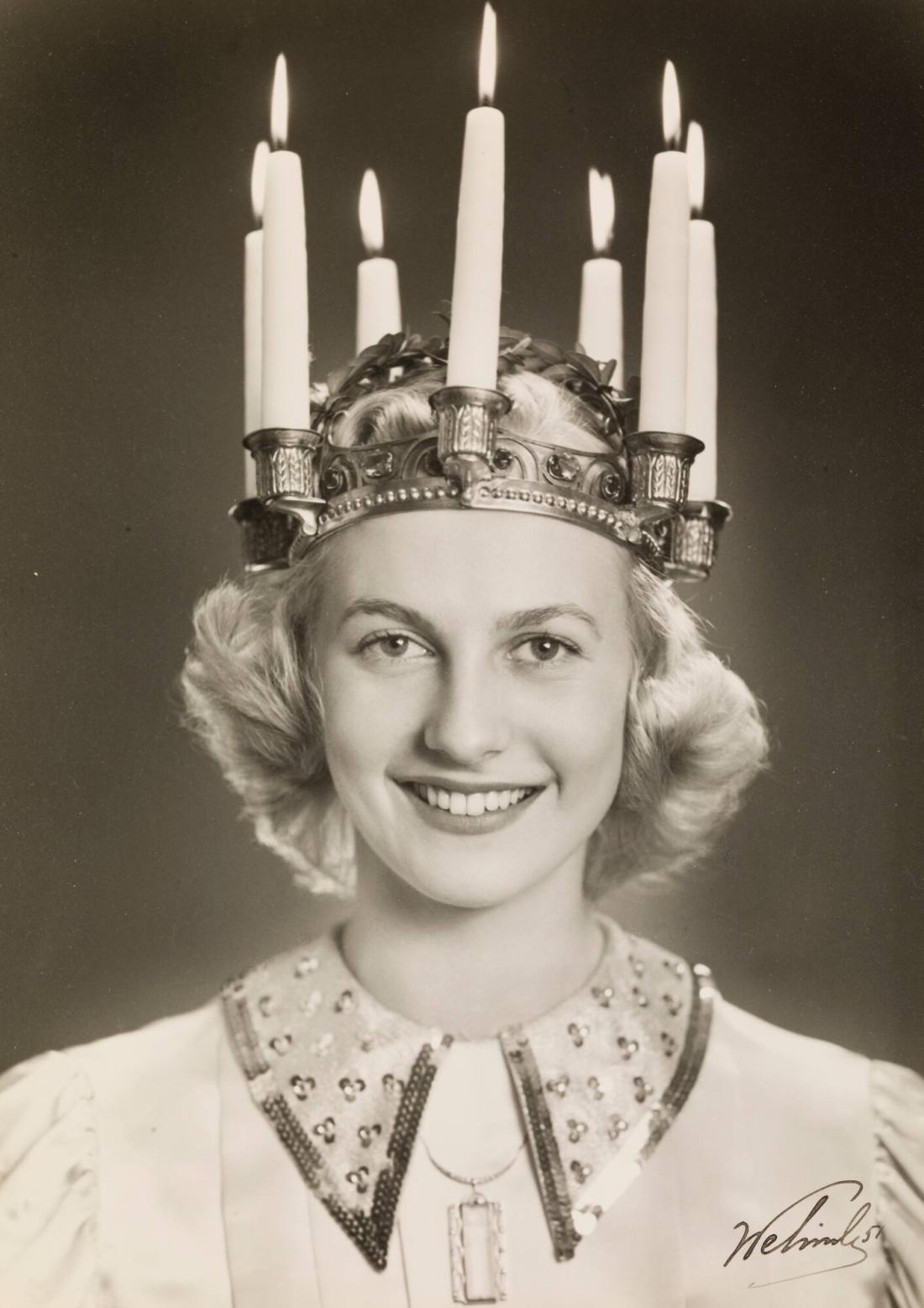 Stockholms Lucia. Margit Sjödin