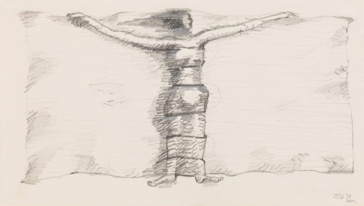 En figur, stående 14/12 1978