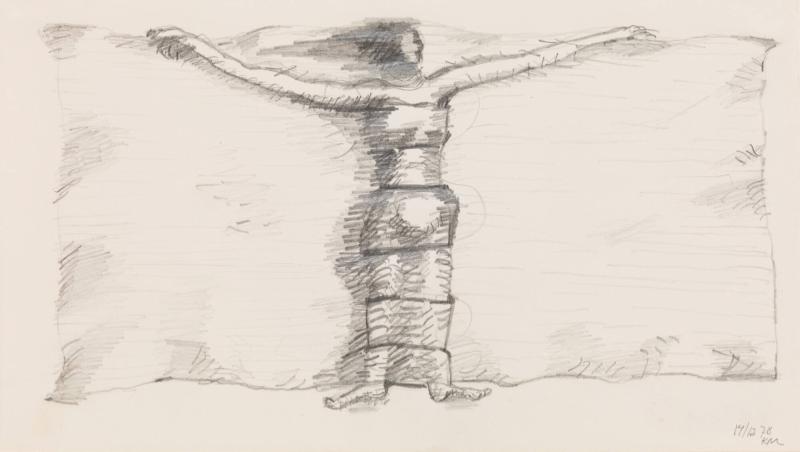 En figur, stående 14/12 1978