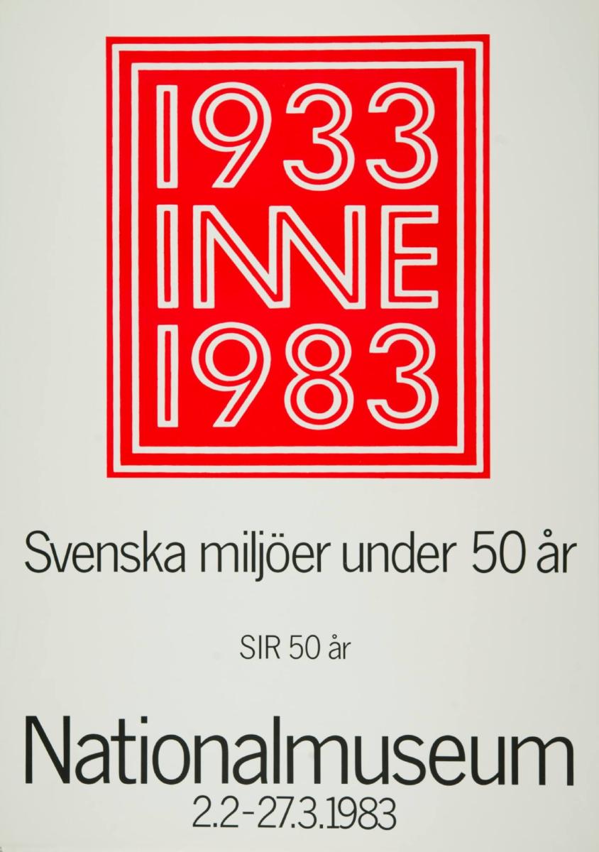 1933 Inne 1983. Svenska miljöer under 50 år. Nationalmuseum