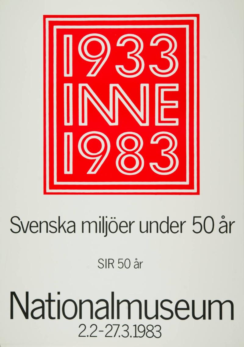 1933 Inne 1983. Svenska miljöer under 50 år. Nationalmuseum