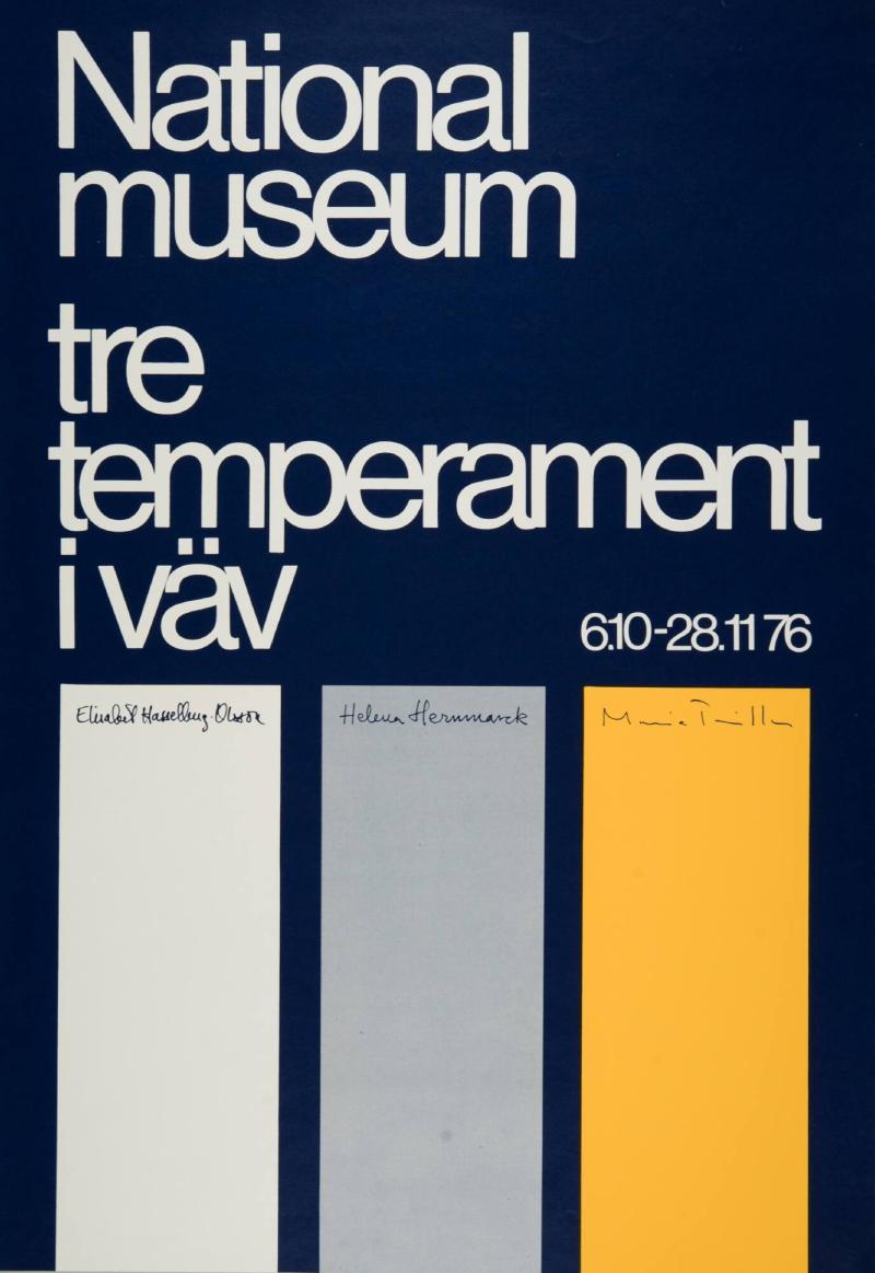Tre temperament i väv. Nationalmuseum