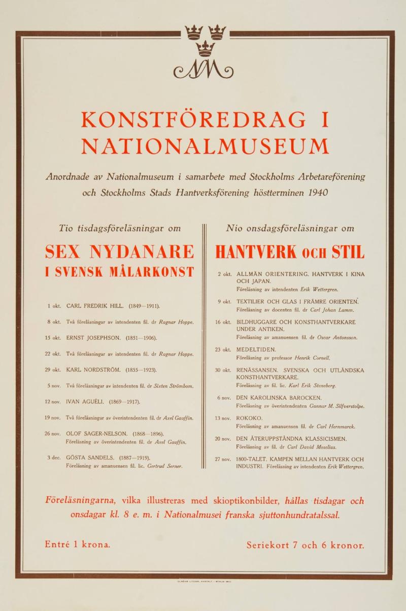 Konstföredrag i Nationalmuseum