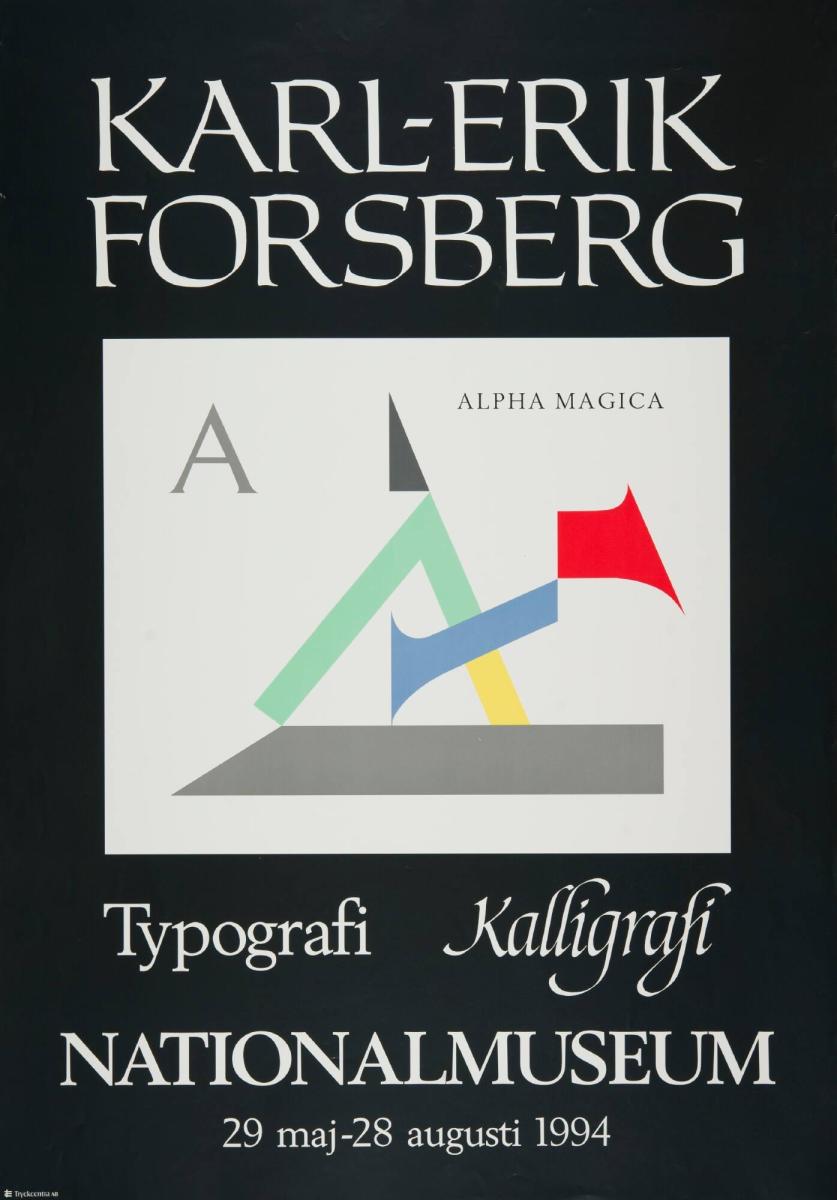 Karl-Erik Forsberg. Typografi, Kalligrafi.  Nationalmuseum
