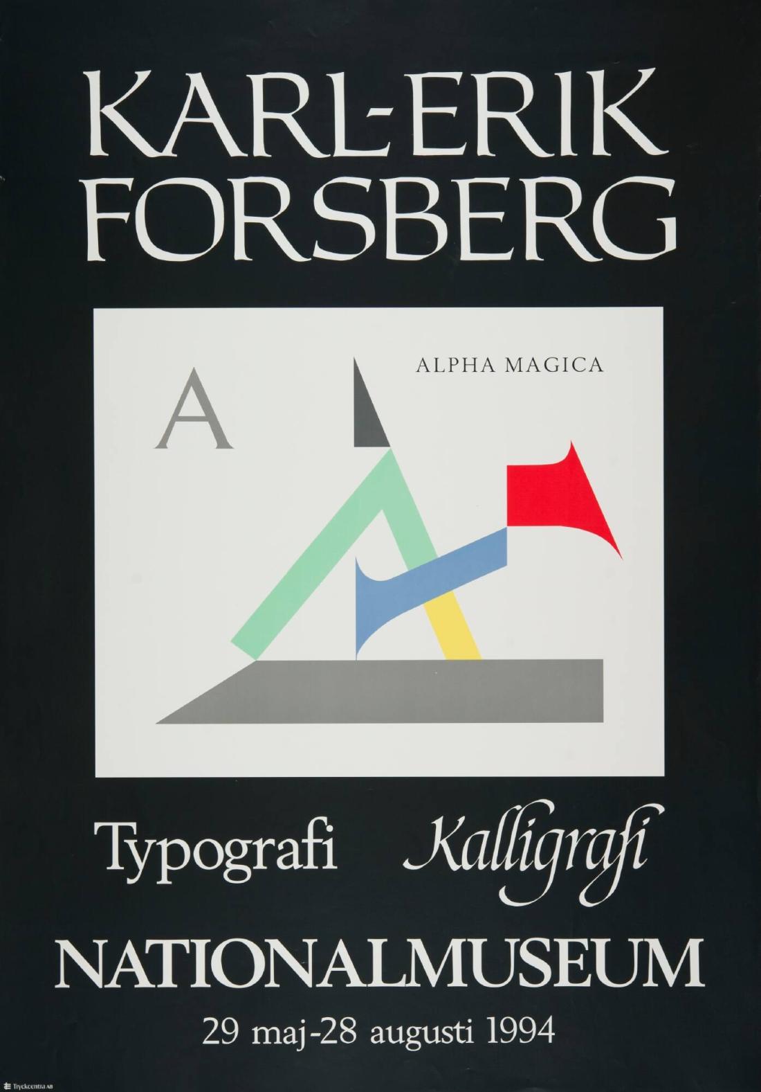 Karl-Erik Forsberg. Typografi, Kalligrafi.  Nationalmuseum