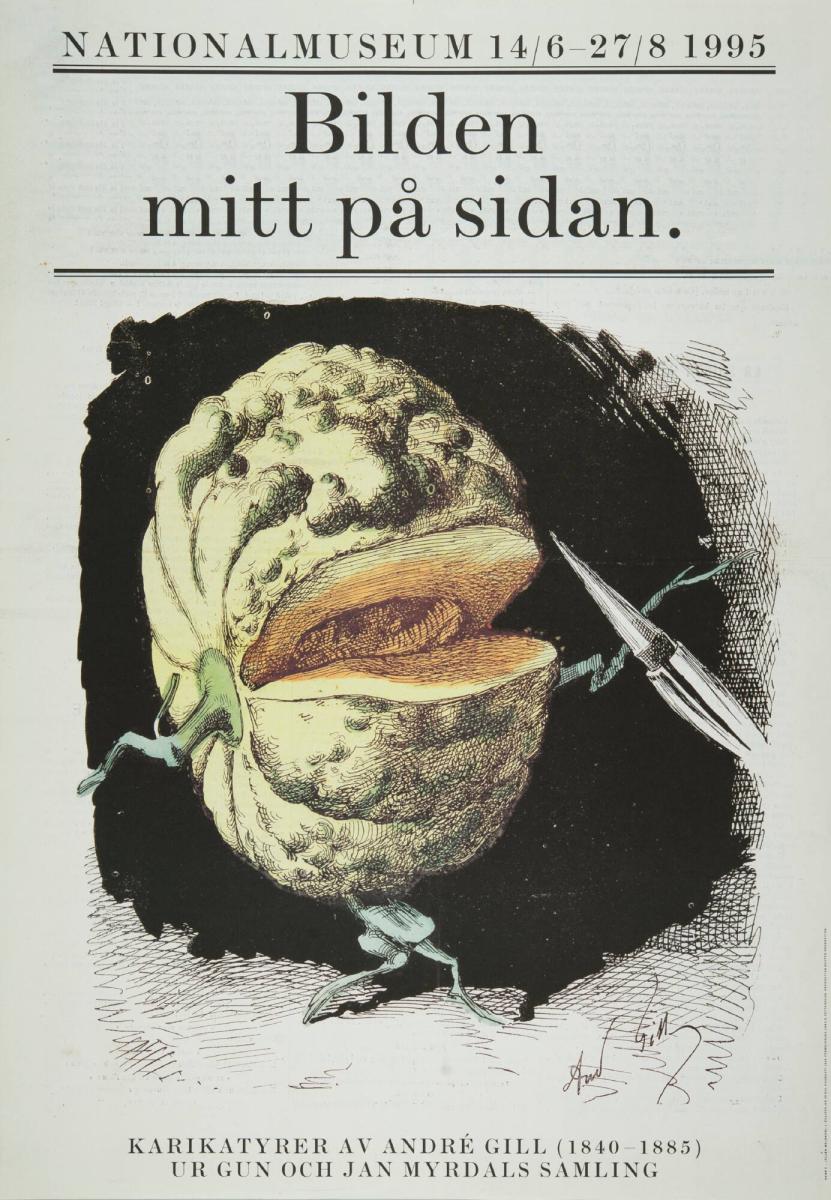Bilden mitt på sidan - karikatyrer av André Gill.  Nationalmuseum