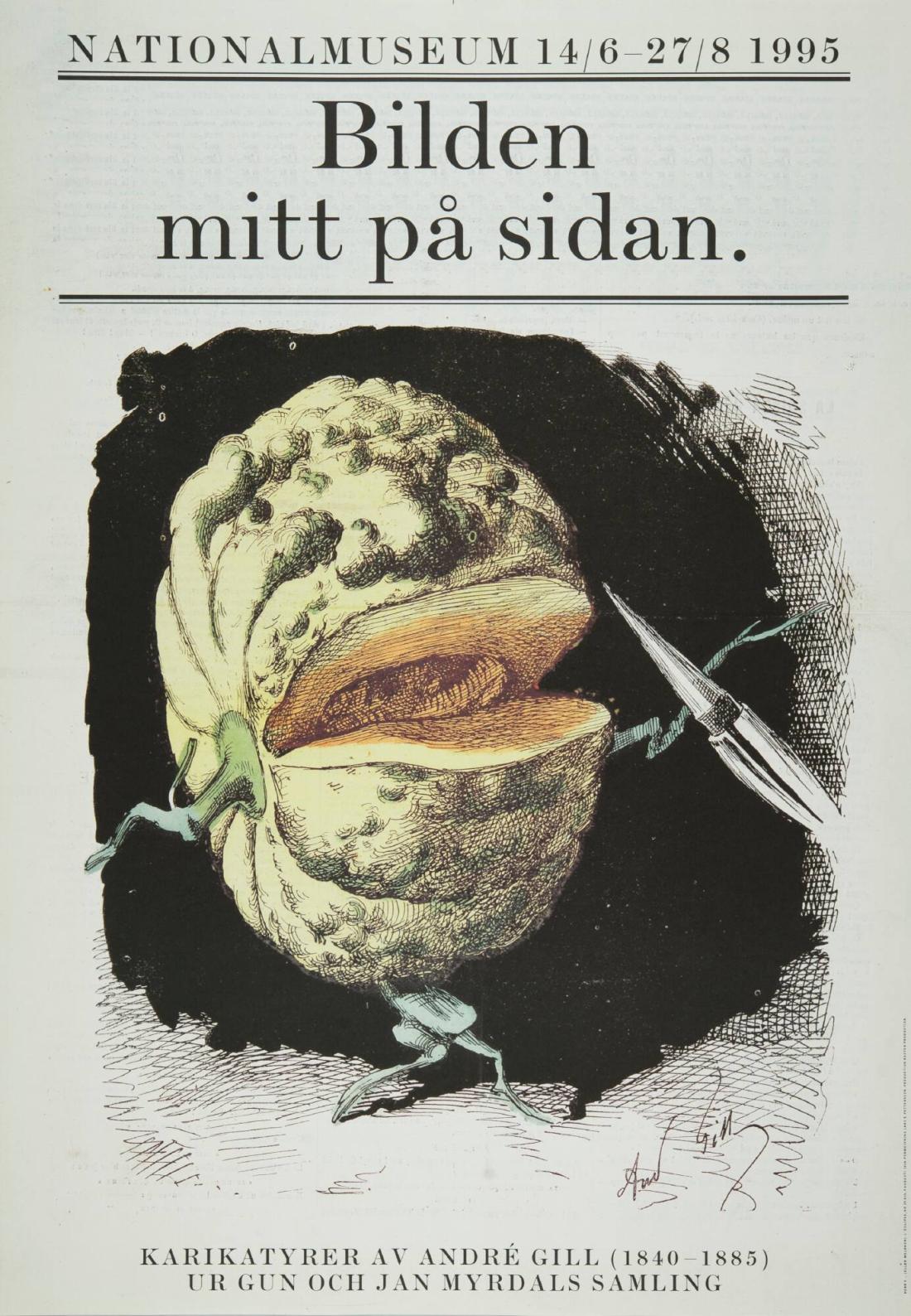 Bilden mitt på sidan - karikatyrer av André Gill.  Nationalmuseum