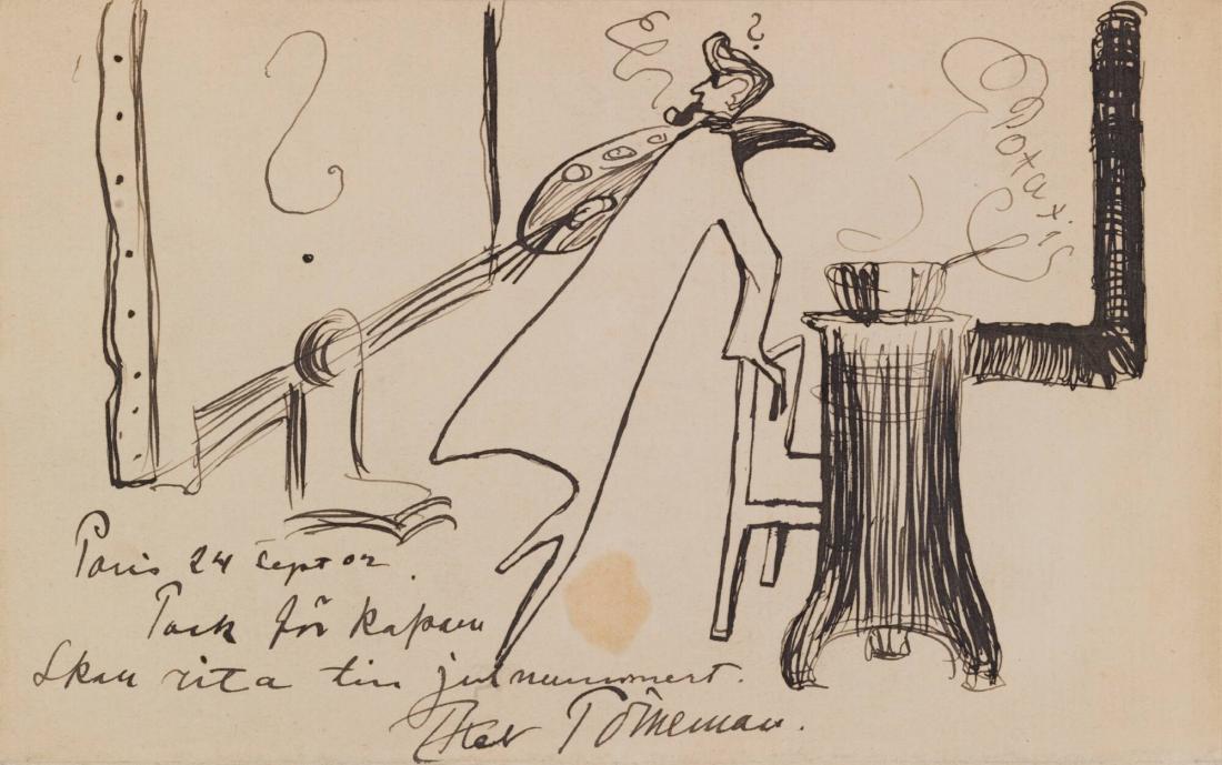 Självporträtt, karikatyr, Paris 1902