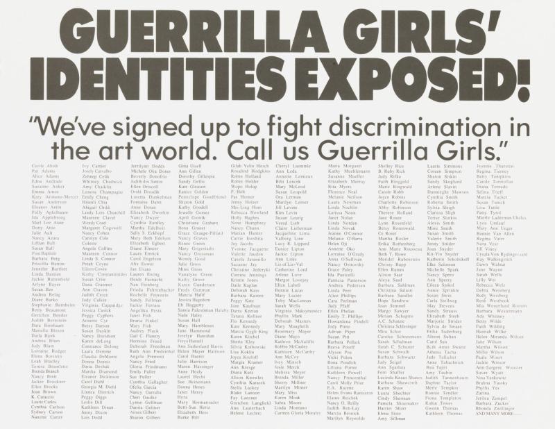 Guerrilla Girls' Identities Exposed!