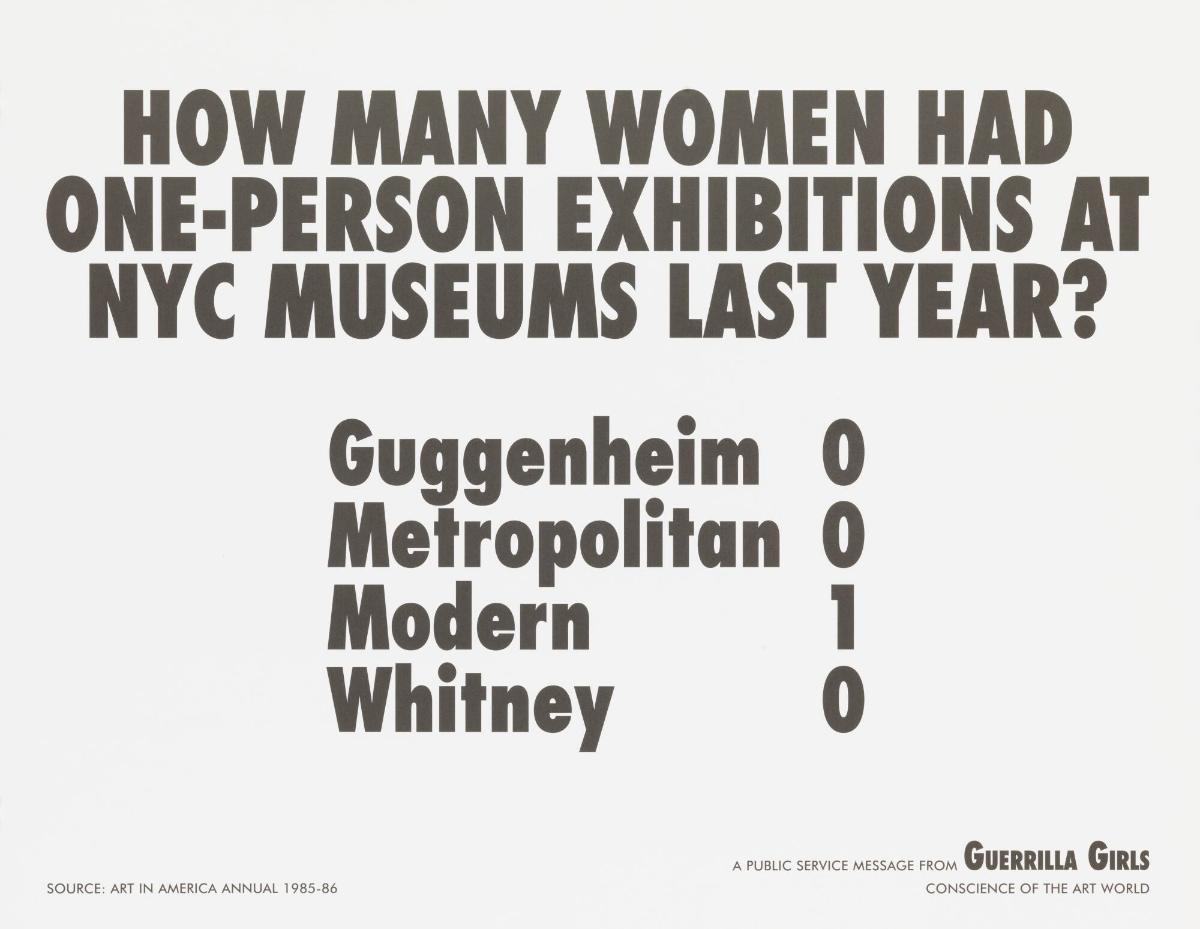 How Many Women Artists Had One-Person Exhibitions in NYC Art Museums Last Year?