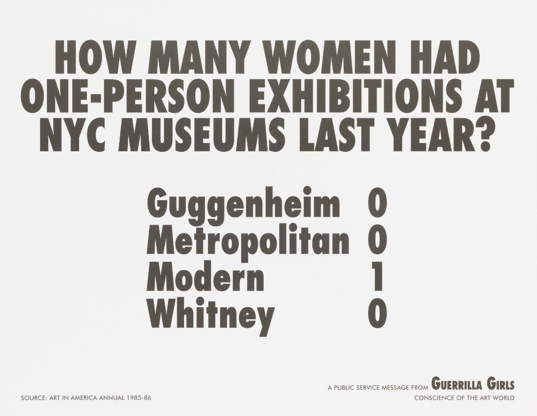 How Many Women Artists Had One-Person Exhibitions in NYC Art Museums Last Year?