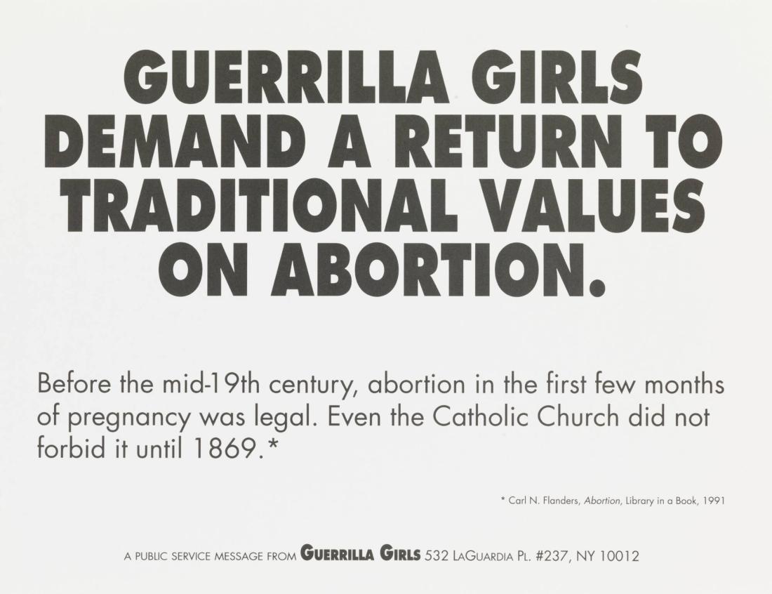 Guerrilla Girls Demand a Return to Traditional Values on Abortion