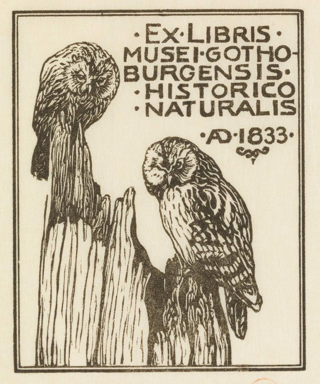 Exlibris Musei Gotoburgensis Historico Naturalis Ad 1833