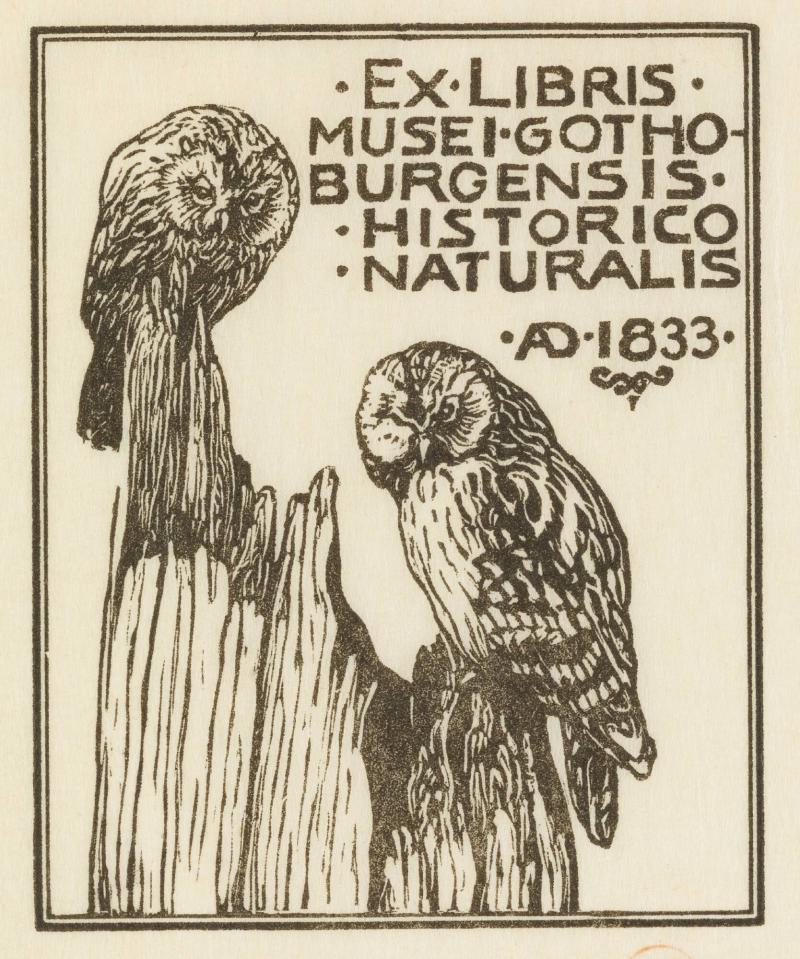 Exlibris Musei Gotoburgensis Historico Naturalis Ad 1833