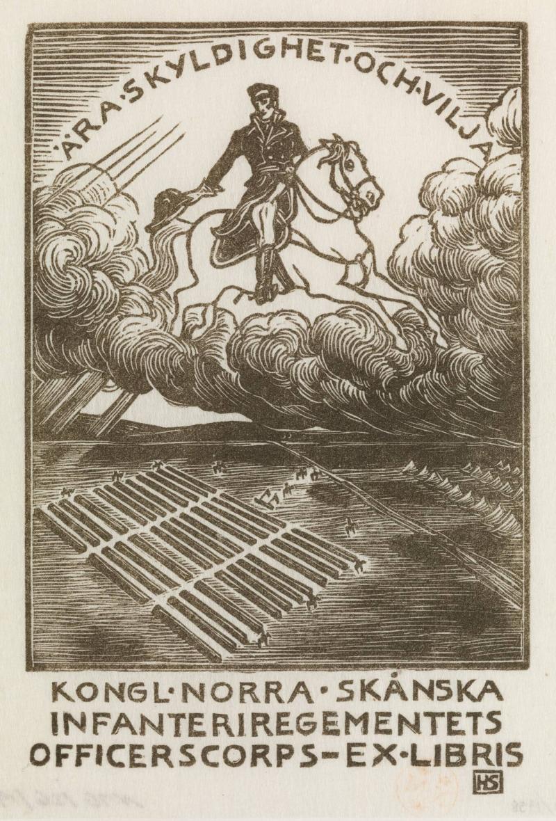 Exlibris Kongl Norra Skånska Infanteriregementets Officerscorps Exlibris