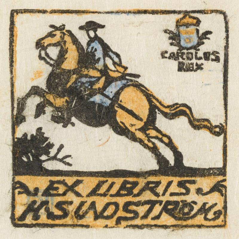 Exlibris H. Sundström (Karl XII till häst)