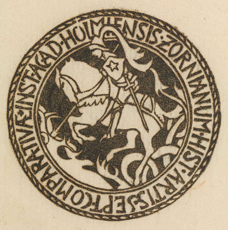 Exlibris Inst. Acad. Holmiensis Zornianum Hist Artis Sept Comparativa