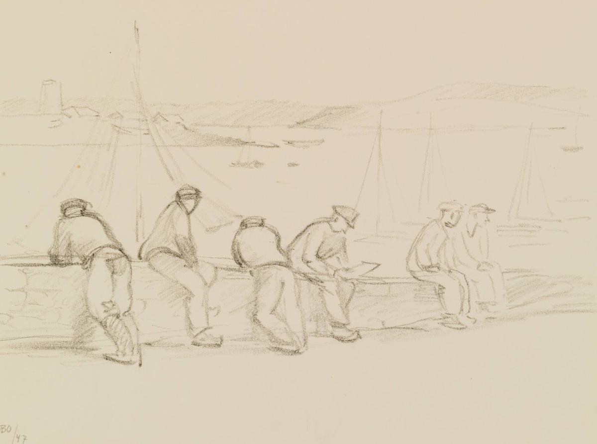 Fiskare vid kajen, Camaret