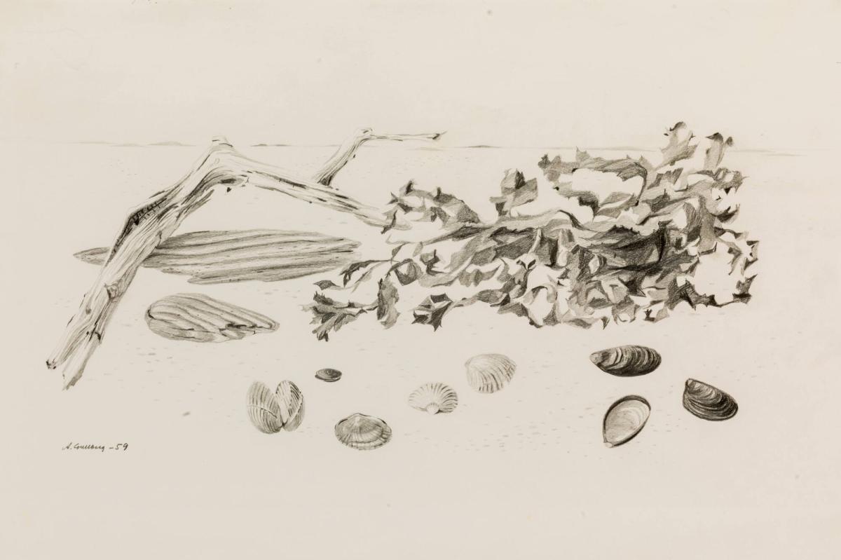 På stranden