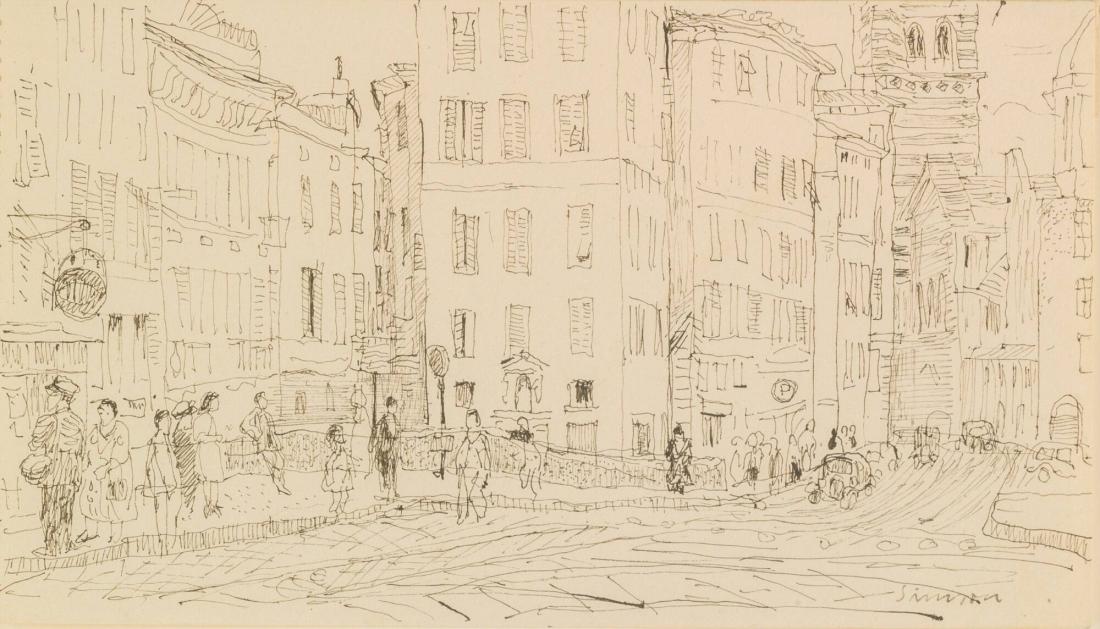 Stadsbild, Genua 1949. Gata i förgrunden