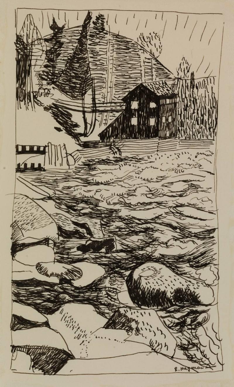 Forslandskap med såg