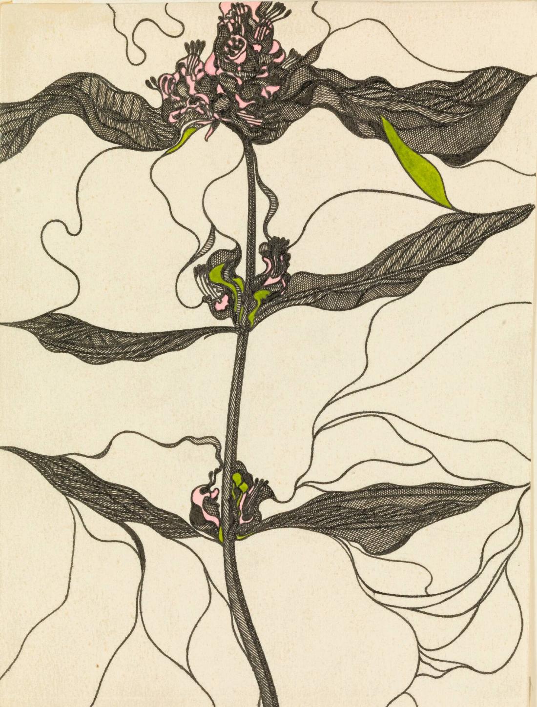 Stiliserad blomteckning