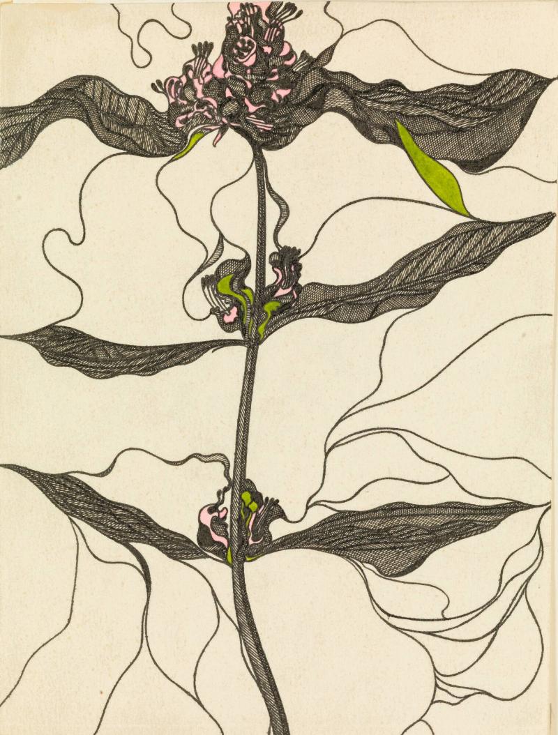 Stiliserad blomteckning