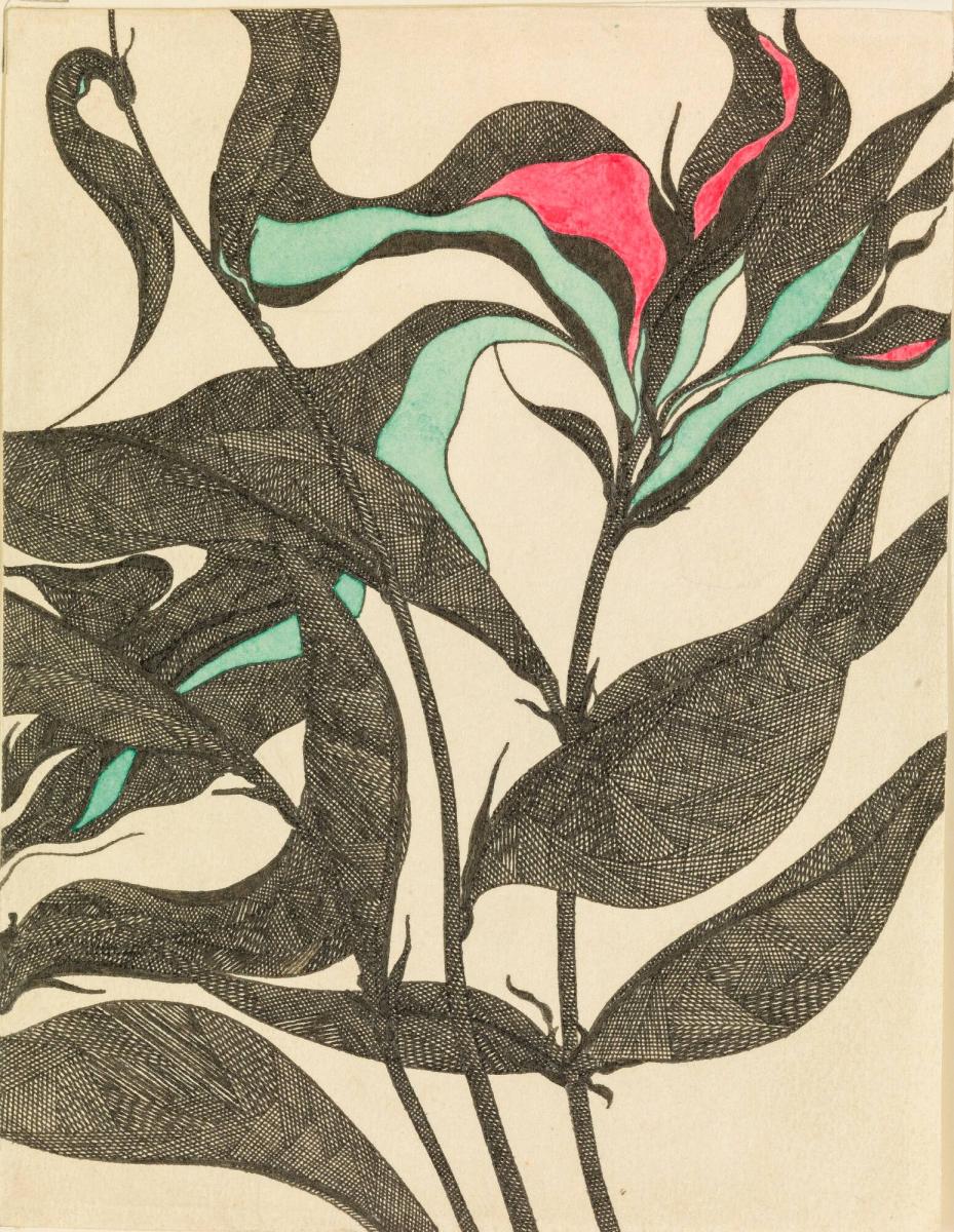 Stiliserad blomteckning