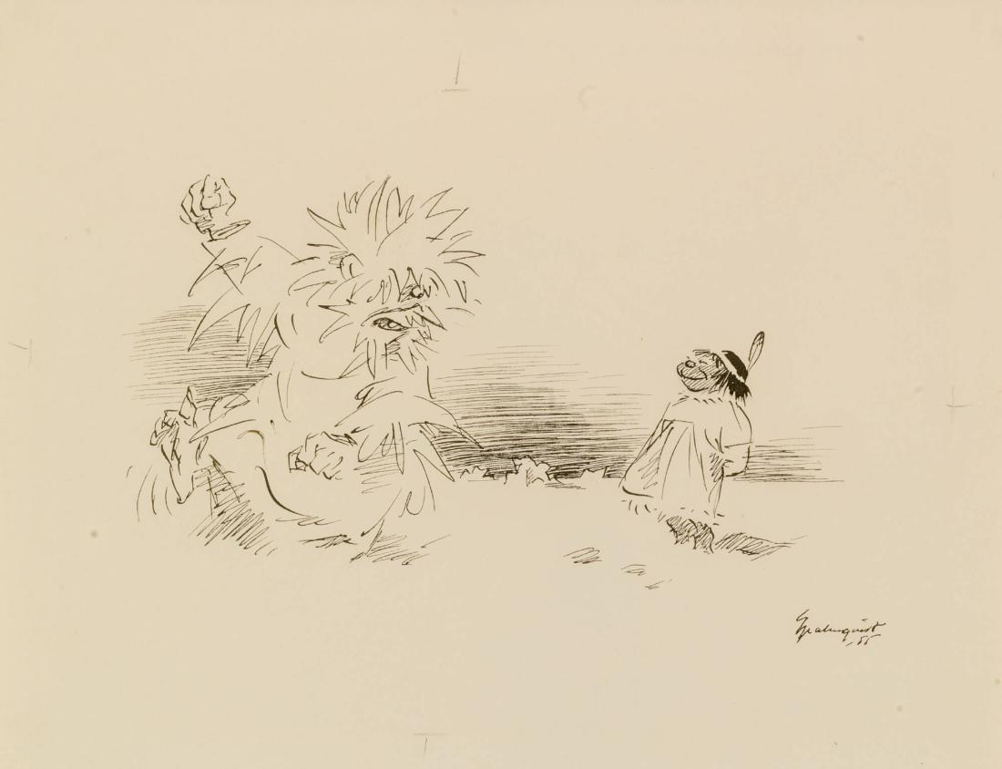 Nordanvinden. Ill. till ur All världens vackra sagor, Bonniers 1955, s. 81