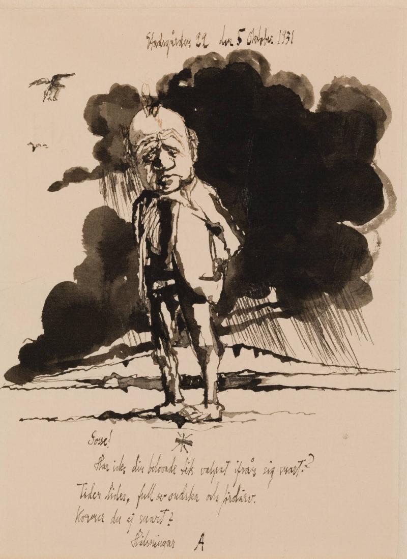 Självporträtt med stort svart moln