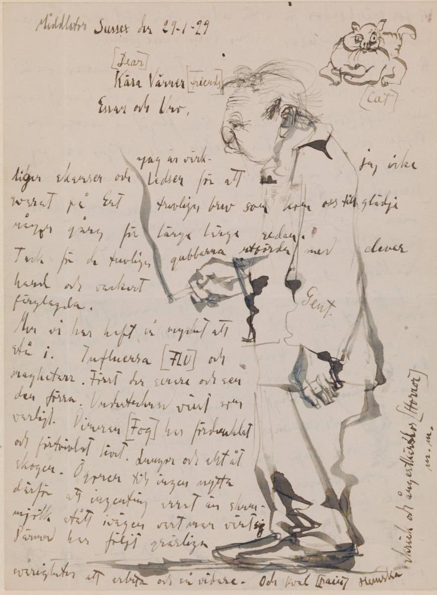 Brev till Essan o Uno Stallarholm den 29.1.29 sid 1