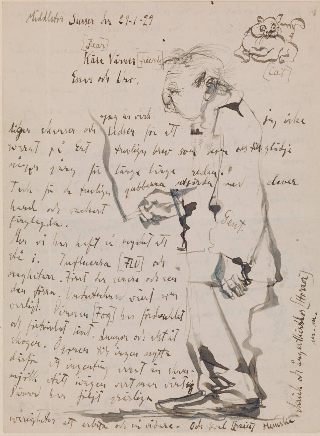 Brev till Essan o Uno Stallarholm den 29.1.29 sid 1