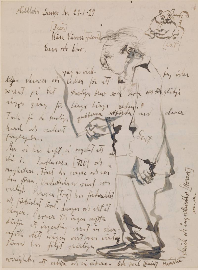 Brev till Essan o Uno Stallarholm den 29.1.29 sid 1