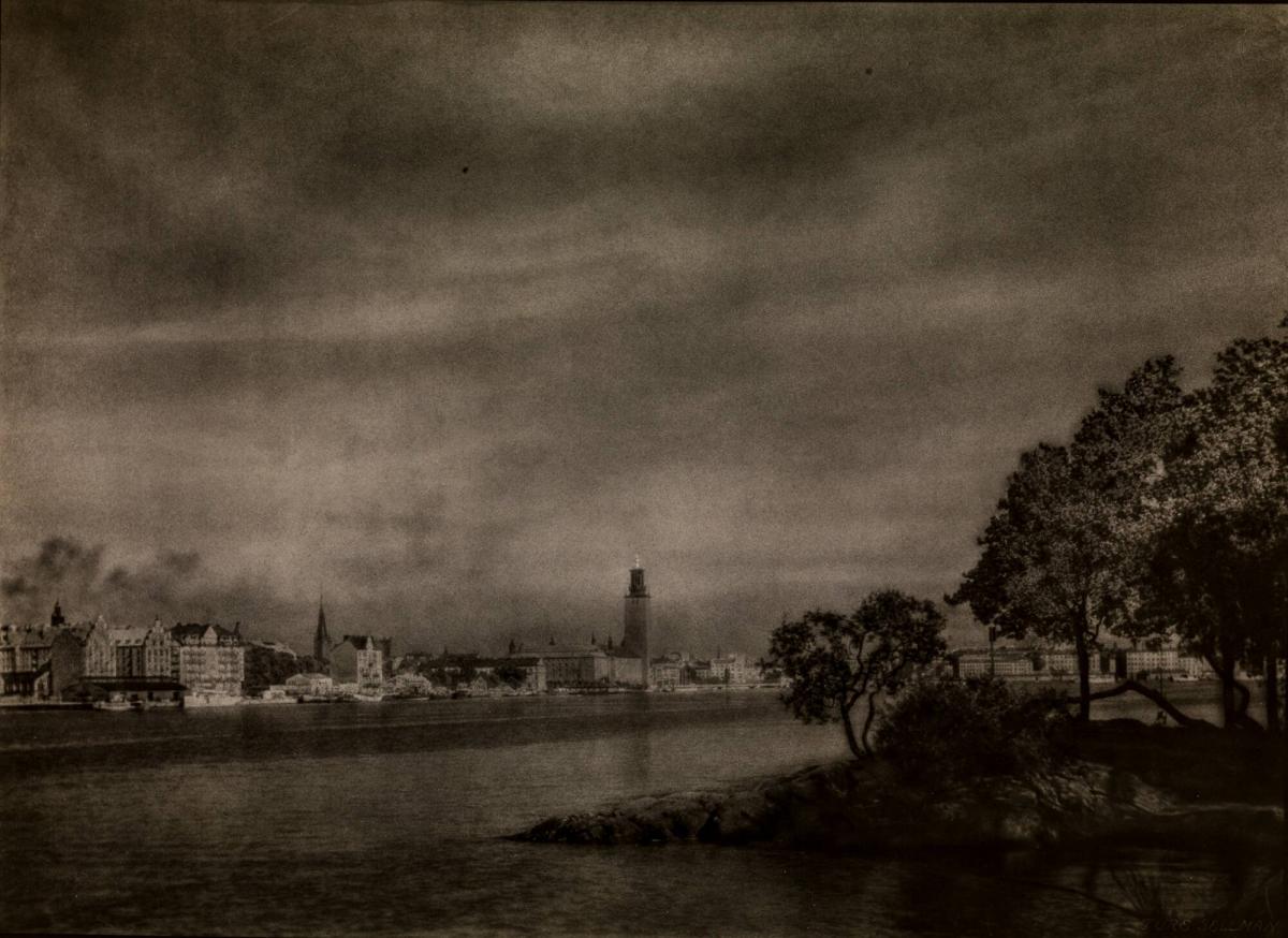 Riddarfjärden mot Stadshuset och Kungsholmen, Stockholm