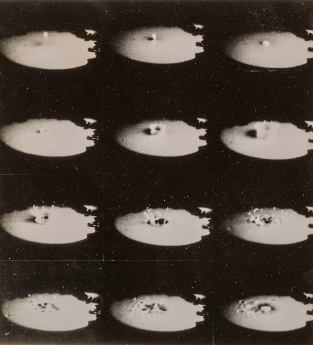 The Splash of a Drop of Milk on a Plate Covered by a Thin Layer of Milk