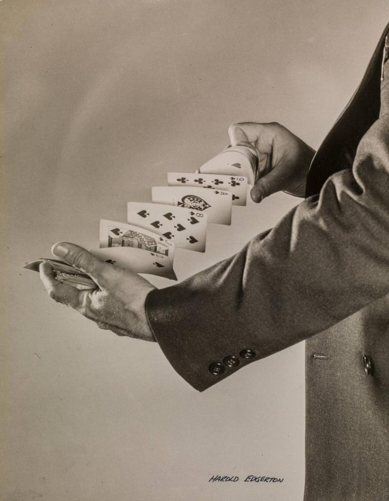 Playing Cards Being Cut in Air