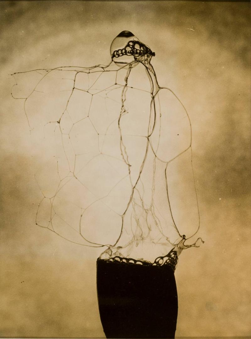 No 2 of a Series of Three Photographs Showing the Collapse of a Soap Bubble