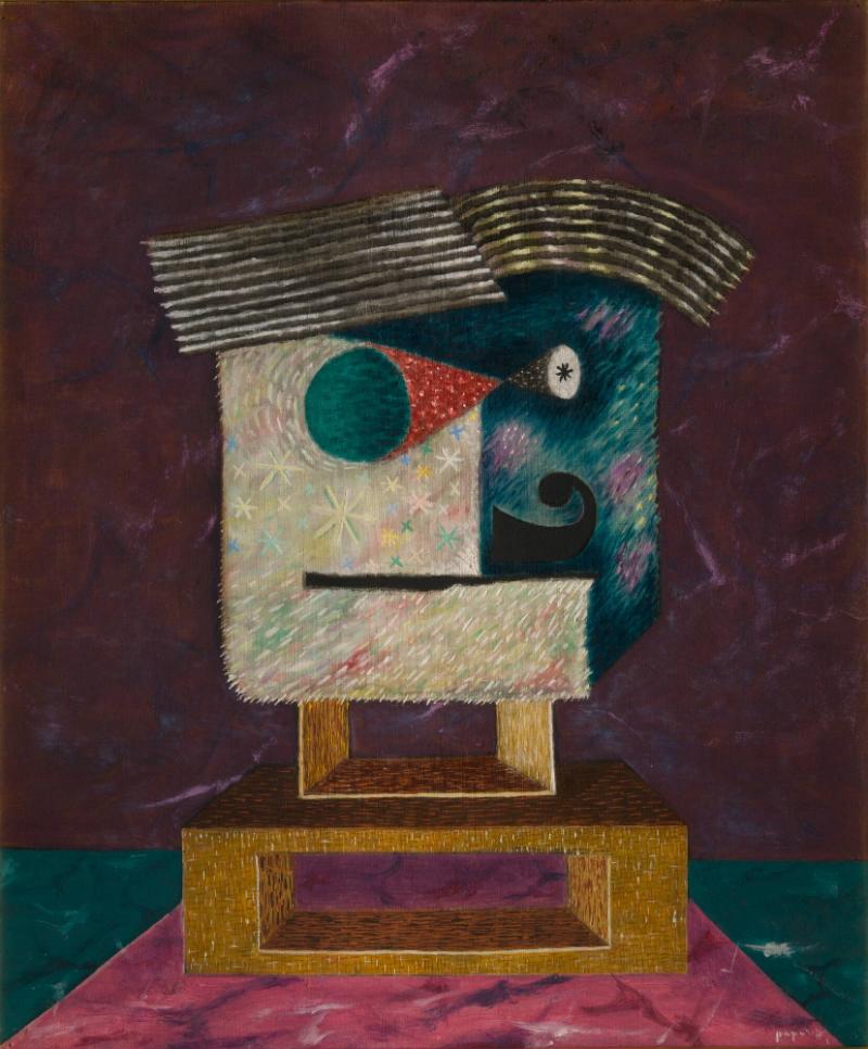 Människohuvud på lådor