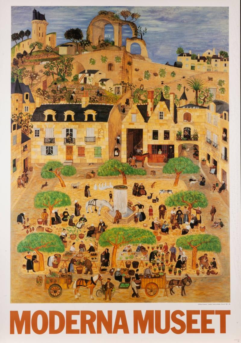 Hilding Linnqvist: Torgbild. Fransk småstad (Chinon) 1921-25