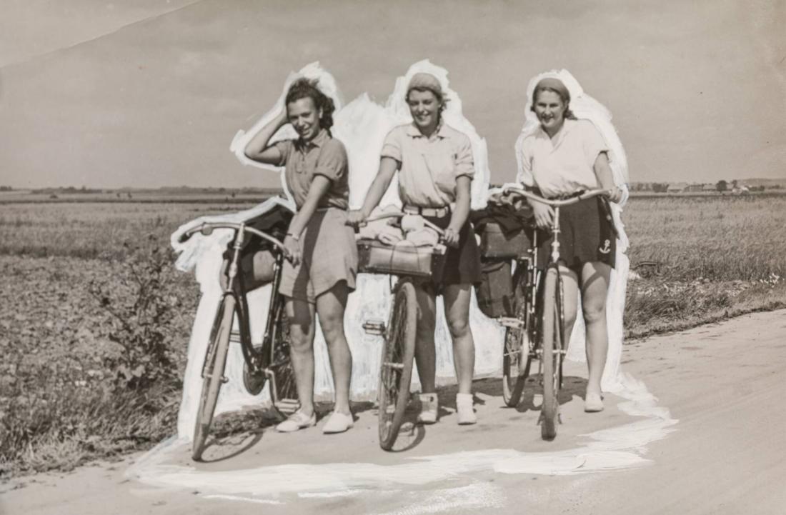 Flickar på cykeltur