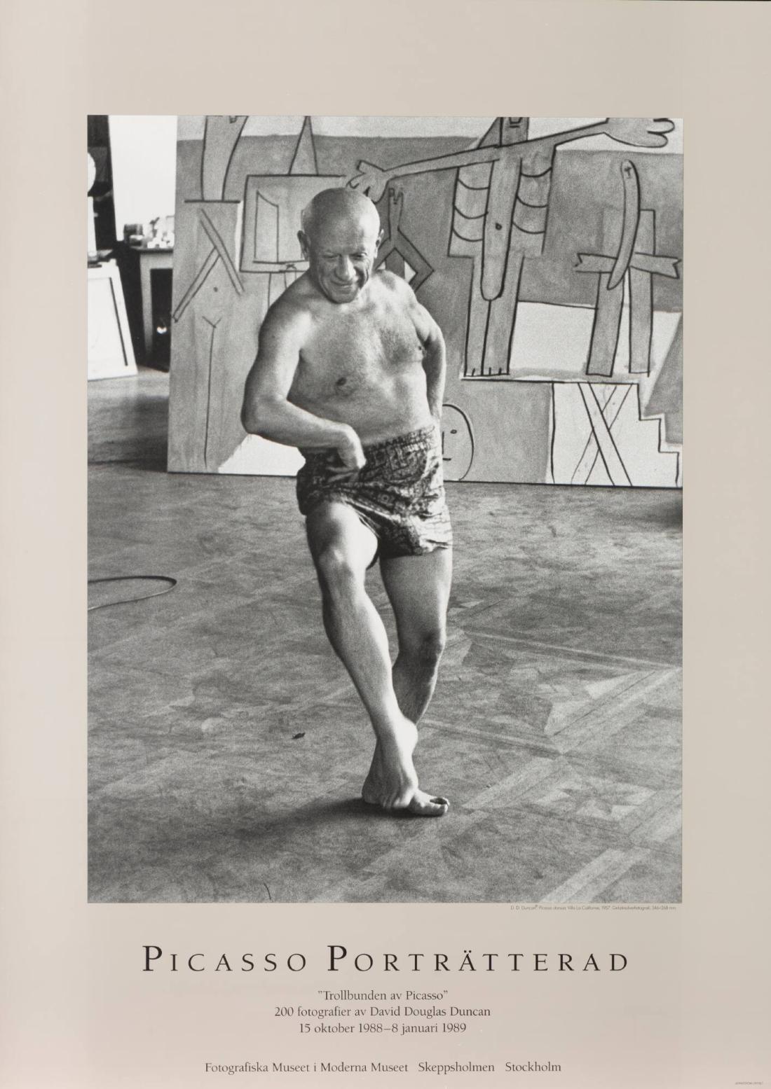 Picasso portätterad. "Trollbunden av Picasso". Picasso dansar 
200 fotografier av David Douglas Duncan