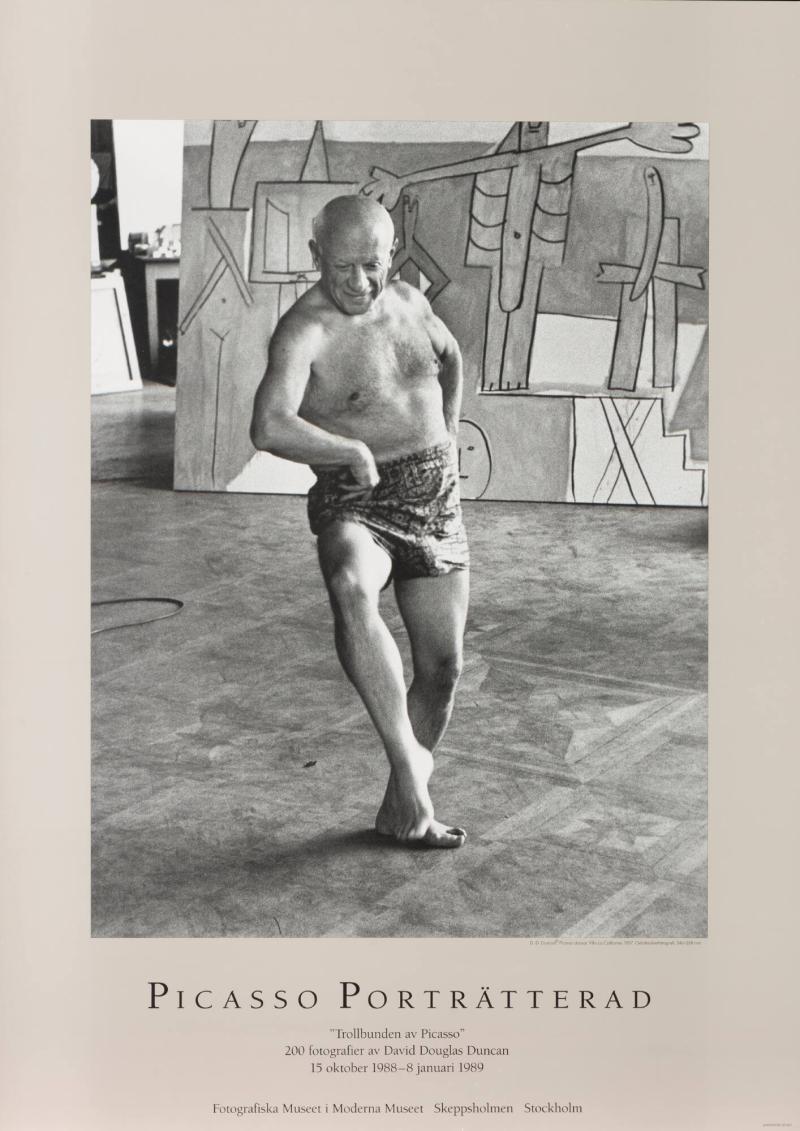 Picasso portätterad. ""Trollbunden av Picasso"". Picasso dansar 
200 fotografier av David Douglas Duncan